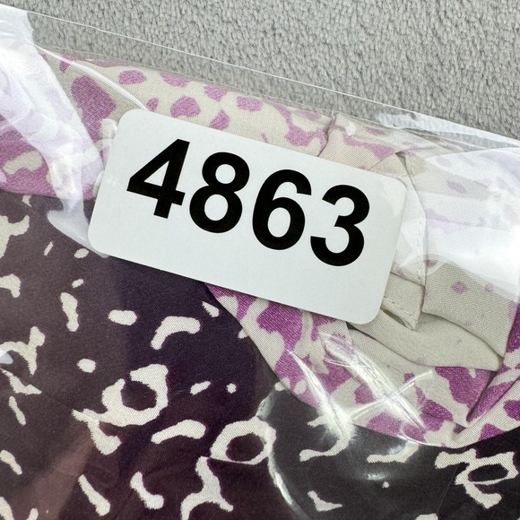 Diane Von Furstenberg‎ Womens Jumpsuit Size 8 Silk Purple Unique Pockets Spotted - Picture 13 of 14